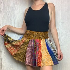 High Waist Multi Pattern Mini Skirt From Italy
